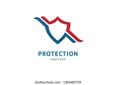 Shield icon. Vector flat style illustration Abstract business security   