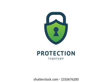 Shield icon. Vector flat style illustration Abstract business security Agency logo template. Logo concept of antivirus, protection, insurance, privacy, guard.