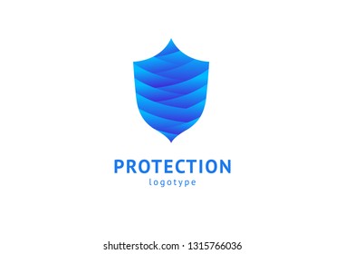 Shield icon. Vector flat style illustration Abstract business security Agency logo template. Logo concept of antivirus, protection, insurance, privacy, guard.