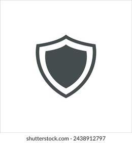 Shield icon in vector. Flat style icon design. Vector illustration of Shield icon. Pictogram isolated on white.