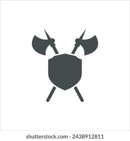 Shield icon in vector. Flat style icon design. Vector illustration of Shield icon. Pictogram isolated on white.
