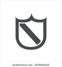Shield icon in vector. Flat style icon design. Vector illustration of Shield icon. Pictogram isolated on white.