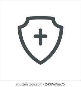 Shield icon in vector. Flat style icon design. Vector illustration of Shield icon. Pictogram isolated on white.
