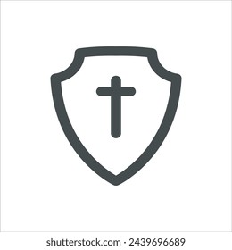 Shield icon in vector. Flat style icon design. Vector illustration of Shield icon. Pictogram isolated on white.