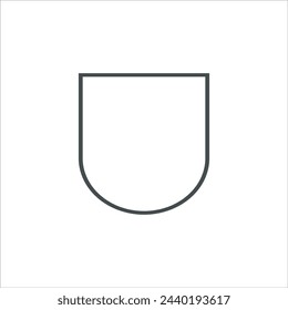 Icono de escudo en vector. Diseño de icono de estilo plano. Ilustración vectorial del icono de escudo. Pictograma aislado en blanco.