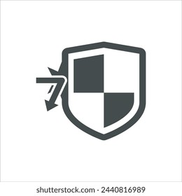 Shield icon in vector. Flat style icon design. Vector illustration of Shield icon. Pictogram isolated on white.