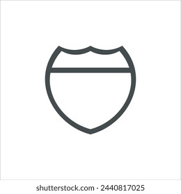 Shield icon in vector. Flat style icon design. Vector illustration of Shield icon. Pictogram isolated on white.