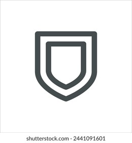 Shield icon in vector. Flat style icon design. Vector illustration of Shield icon. Pictogram isolated on white.