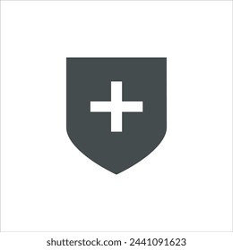 Shield icon in vector. Flat style icon design. Vector illustration of Shield icon. Pictogram isolated on white.