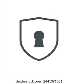 Shield icon in vector. Flat style icon design. Vector illustration of Shield icon. Pictogram isolated on white.