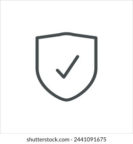 Shield icon in vector. Flat style icon design. Vector illustration of Shield icon. Pictogram isolated on white.