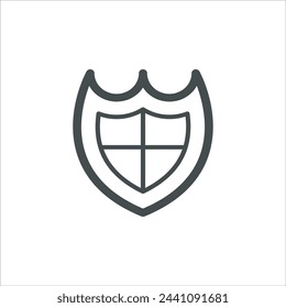 Shield icon in vector. Flat style icon design. Vector illustration of Shield icon. Pictogram isolated on white.