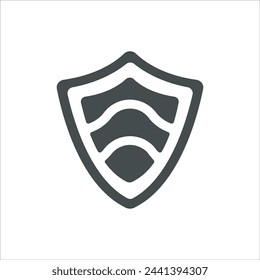 Shield icon in vector. Flat style icon design. Vector illustration of Shield icon. Pictogram isolated on white.