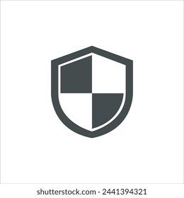 Shield icon in vector. Flat style icon design. Vector illustration of Shield icon. Pictogram isolated on white.