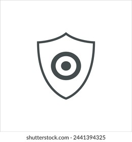 Shield icon in vector. Flat style icon design. Vector illustration of Shield icon. Pictogram isolated on white.