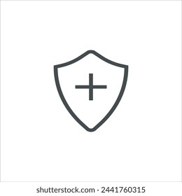 Shield icon in vector. Flat style icon design. Vector illustration of Shield icon. Pictogram isolated on white.