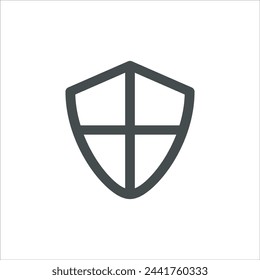 Shield icon in vector. Flat style icon design. Vector illustration of Shield icon. Pictogram isolated on white.