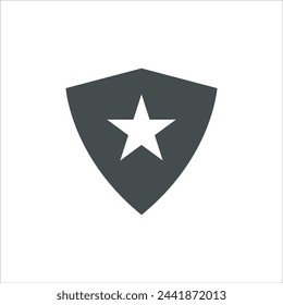 Shield icon in vector. Flat style icon design. Vector illustration of Shield icon. Pictogram isolated on white.