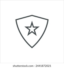 Shield icon in vector. Flat style icon design. Vector illustration of Shield icon. Pictogram isolated on white.