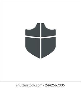 Shield icon in vector. Flat style icon design. Vector illustration of Shield icon. Pictogram isolated on white.