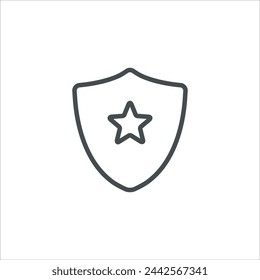 Shield icon in vector. Flat style icon design. Vector illustration of Shield icon. Pictogram isolated on white.