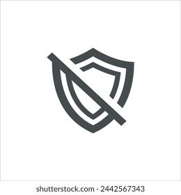 Shield icon in vector. Flat style icon design. Vector illustration of Shield icon. Pictogram isolated on white.