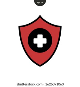 Shield icon vector illusration logo template in flat design style. eps10