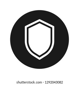 Shield icon vector illustration design isolated on flat black round button