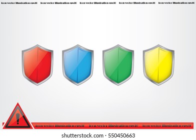 Shield icon vector illustration eps10. Isolated badge for website or app - stock infographics