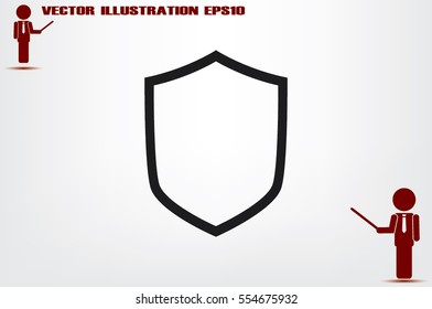 Shield icon vector illustration eps10. Isolated badge for website or app - stock infographics.