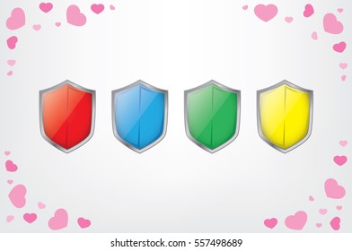 Shield icon vector illustration eps10. Isolated badge for website or app - stock infographics