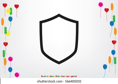 Shield icon vector illustration eps10. Isolated badge for website or app - stock infographics.