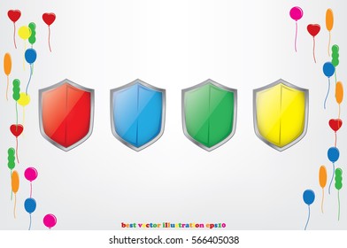 Shield icon vector illustration eps10. Isolated badge for website or app - stock infographics