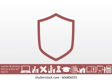 Shield icon vector illustration eps10. Isolated badge for website or app - stock infographics