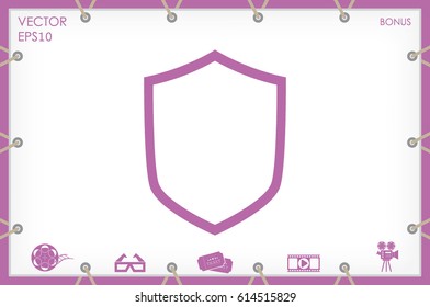 Shield icon vector illustration eps10. Isolated badge for website or app - stock infographics