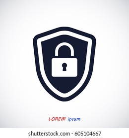 shield icon, vector illustration. Flat design eps 10