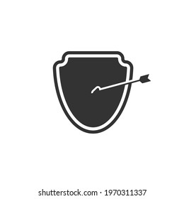 Shield icon vector illustration. guard icon. protection. isolated in white. outline. line
