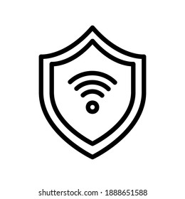 Shield icon vector illustration in line style about internet of things for any projects, use for website mobile app presentation