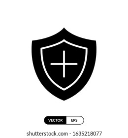 Shield icon vector illustration logo template for many purpose. Isolated on white background.