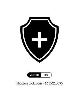 Shield icon vector illustration logo template for many purpose. Isolated on white background.