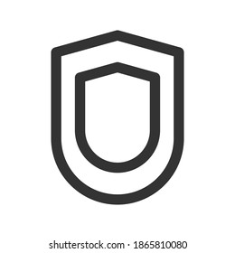 shield icon vector illustration. shield icon outline design.