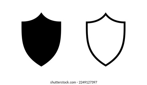 Ilustración vectorial de icono Escudo. Icono de protección. Signo de seguridad y símbolo