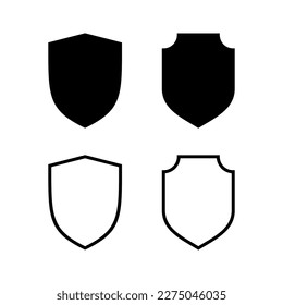 Ilustración vectorial de icono Escudo. Icono de protección. Signo de seguridad y símbolo