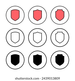 Ilustración vectorial de icono de escudo. Icono de protección. Signo y símbolo de seguridad