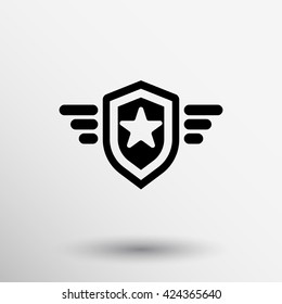Shield icon vector illustration Protection Award logo.