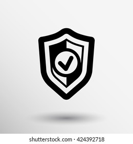 Shield icon vector illustration Protection Award logo.
