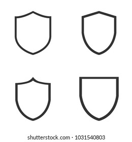 Shield icon. Vector illustration. Protectoin sign. Set. Flat design.
