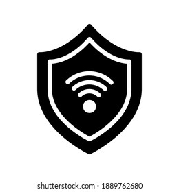Shield icon vector illustration in solid style about internet of things for any projects, use for website mobile app presentation