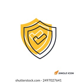 Shield icon vector illustration. Shield symbol isolated on white background