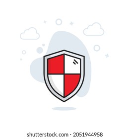 shield icon .vector illustration.shield color icon concept
